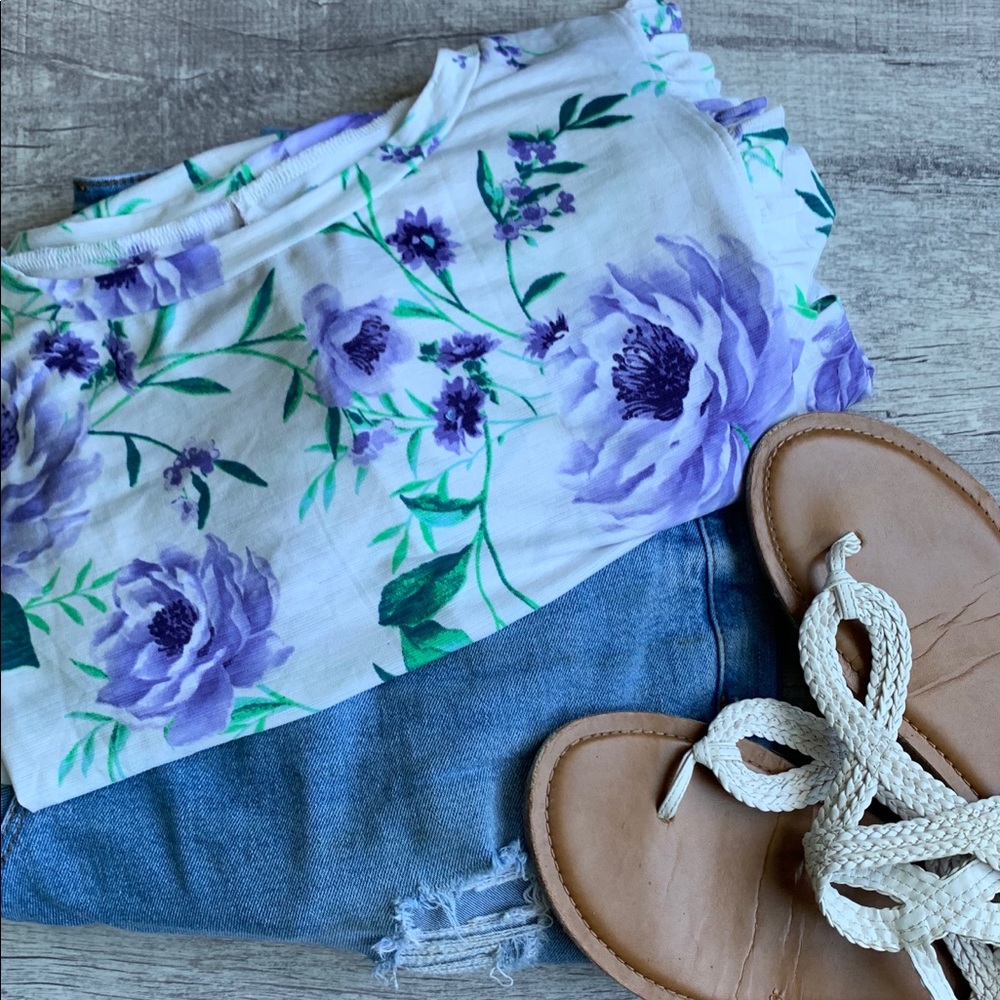 Ruffle sleeve tank